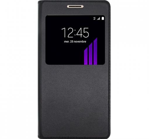 Кожен калъф Flip тефтер S-view със стойка за Sony Xperia XA1 - черен