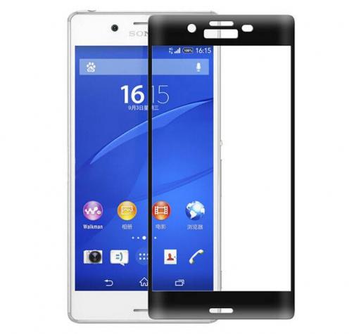 3D full cover Tempered glass screen protector Sony Xperia X Compact / Извит стъклен скрийн протектор Sony Xperia X Compact F5321 - черен