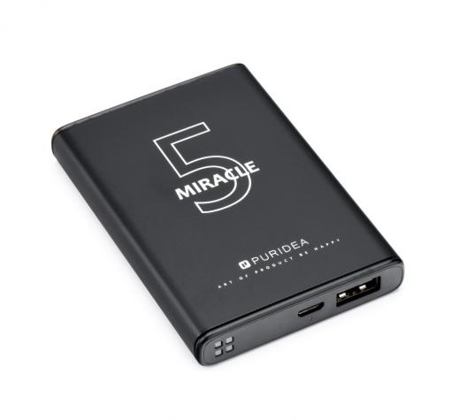 Универсална външна батерия Power Bank PURIDEA S12 5000 mAh / Universal Power Bank Power Bank PURIDEA S12 5000 mAh - черна — снимка 2