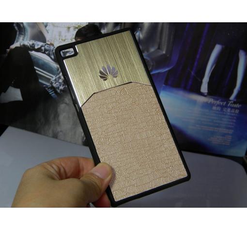 Луксозен твърд гръб Hybrid Case за Huawei Ascend P8 Lite / Huawei P8 Lite - златист — снимка 3