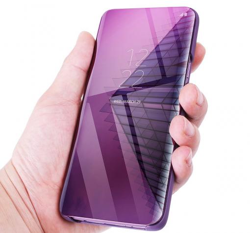 Луксозен калъф Clear View Cover с твърд гръб за Huawei P40 lite E - лилав