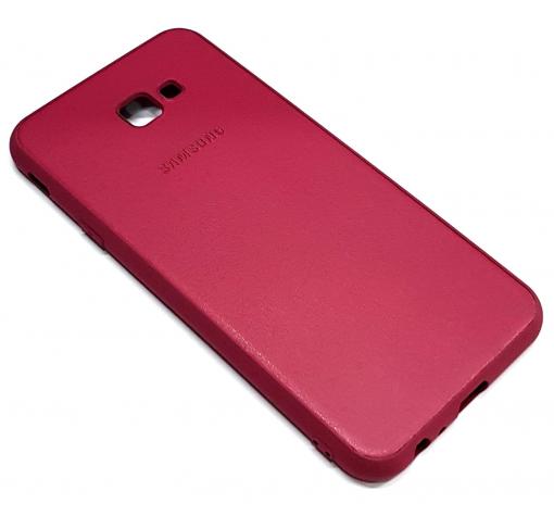 Луксозен кожен гръб за Samsung Galaxy J4 Plus 2018 - бордо