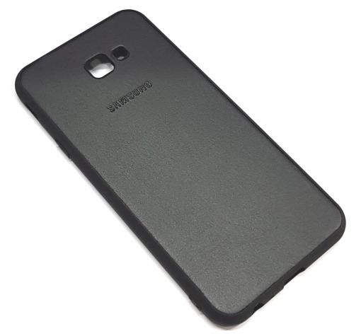Луксозен кожен гръб за Samsung Galaxy J4 Plus 2018 - черен