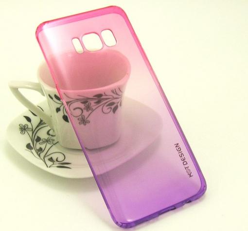 Луксозен силиконов калъф / гръб / TPU KST Desing за Samsung Galaxy S8 G950 - розово и лилаво / преливащ