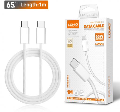 Кабел LDNIO LC901C USB Type-C към USB Type-C кабел 65W