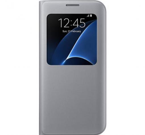 Оригинален калъф S View Cover EF-Z935CB за Samsung Galaxy S7 Edge G935 - светло сив — снимка 2