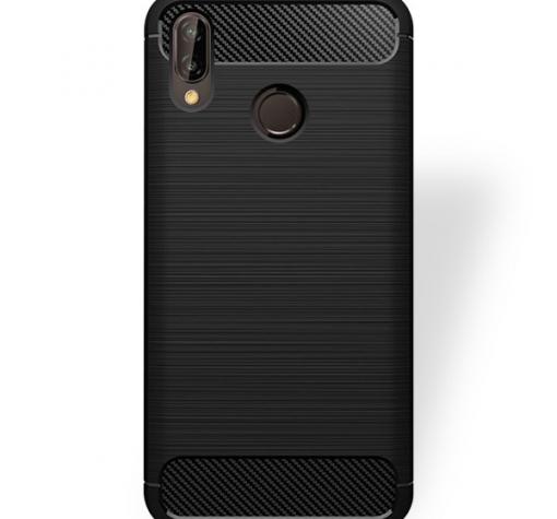 Силиконов калъф / гръб / TPU за Huawei P20 Lite - черен / carbon — снимка 2