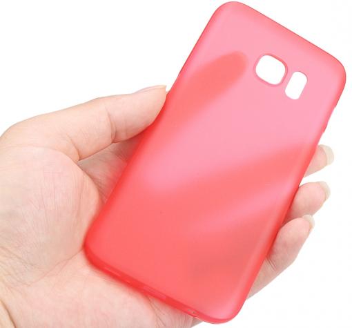 Ултра тънък предпазен твърд гръб TPU Ultra Thin за Samsung Galaxy S7 Edge G935 - червен — снимка 2