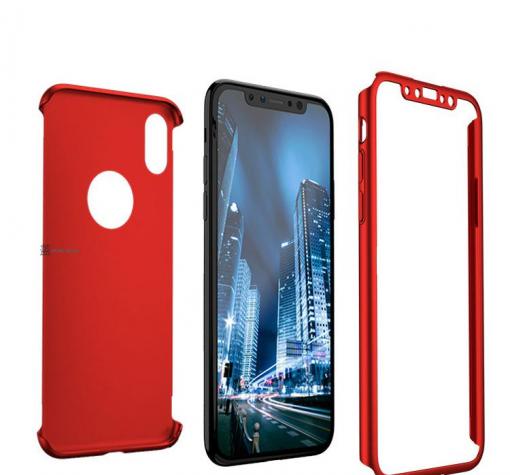 Твърд гръб Magic Skin 360° FULL за Apple iPhone X - червен — снимка 2