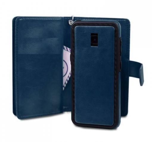 Кожен калъф Flip тефтер 2в1 за Samsung Galaxy J3 2017 J330 - тъмно син — снимка 3