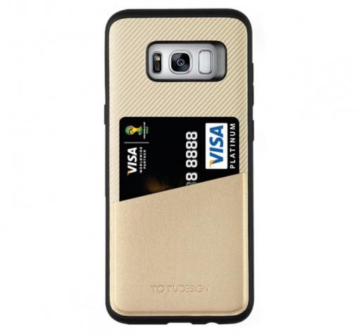 Луксозен гръб TOTU Design Jazz Series Card slot version за Samsung Galaxy S8 Plus G955 - златист — снимка 2