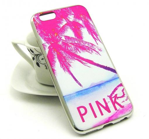 Силиконов калъф / гръб / TPU за Apple F / iPhone 6S - палма / pink — снимка 2
