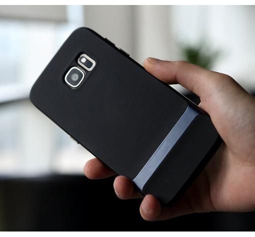 Луксозен калъф Rock Royce Series за Samsung Galaxy S8 G950 - черен със сив кант — снимка 2
