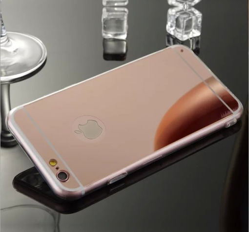 Луксозен силиконов калъф / гръб / TPU за Apple iPhone 7 Plus - Rose Gold / огледален — снимка 2
