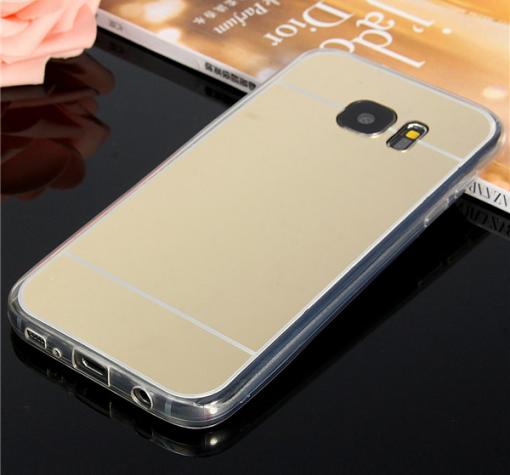 Луксозен силиконов калъф / гръб / TPU за Samsung Galaxy S7 G930 - златист / огледален — снимка 2