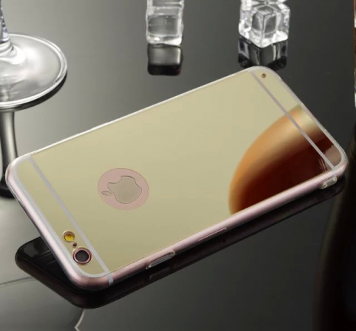 Луксозен силиконов калъф / гръб / TPU за Apple iPhone 7 Plus - златист / огледален — снимка 2