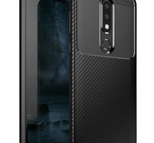 Луксозен силиконов калъф / гръб / TPU Auto Focus за Nokia 3.1 Plus - черен / Carbon