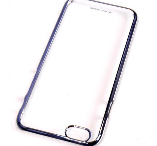 Луксозен твърд гръб / капак / MEEPHONG за Apple iPhone 6 4,7'' -  прозрачен с черен кант — снимка 2