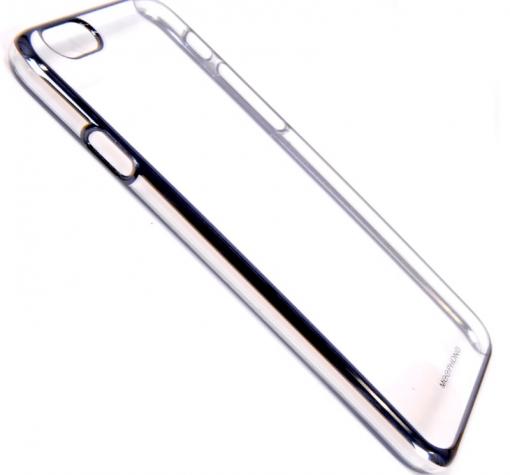 Луксозен твърд гръб / капак / MEEPHONG за Apple iPhone 6 4,7'' -  прозрачен с черен кант — снимка 3