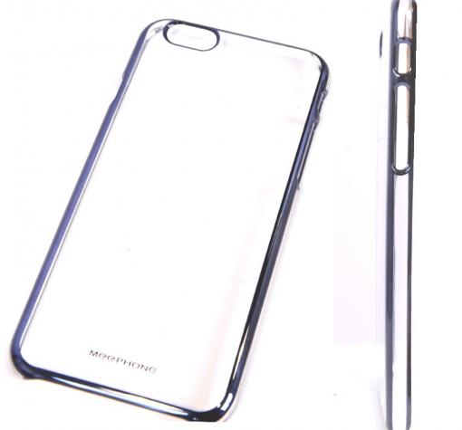 Луксозен твърд гръб / капак / MEEPHONG за Apple iPhone 6 4,7'' -  прозрачен с черен кант