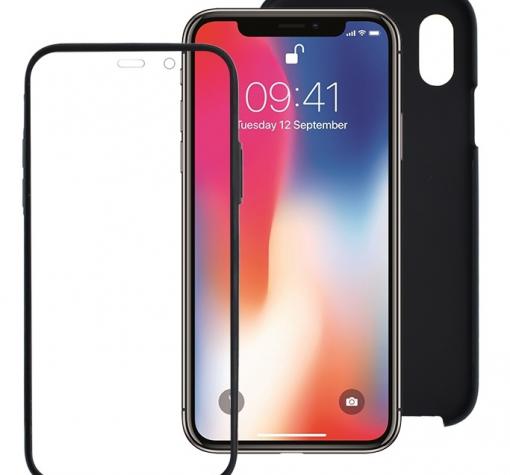 Луксозен твърд гръб 2in1 360° Full Cover за Huawei P40 Lite - черен / 2 части / лице и гръб