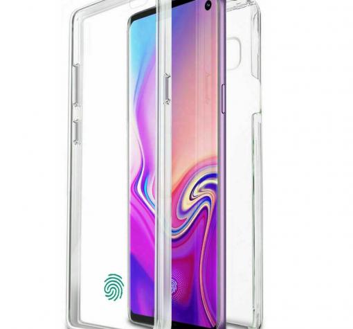 Tвърд гръб 360° със силиконова част и протектор за Samsung Galaxy Note 10 N970 - прозрачен