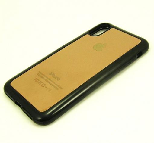 Луксозен стъклен твърд гръб за Apple iPhone X - златист — снимка 3