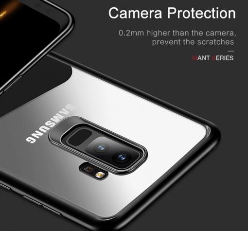 Луксозен гръб USAMS MANT Series за Samsung Galaxy S9 Plus G965 - прозрачен / черен кант — снимка 3