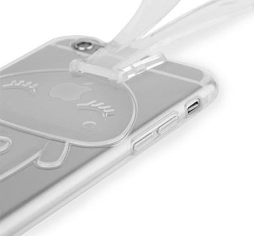 Луксозен силиконов калъф / гръб / TPU 3D за Apple iPhone 6 / iPhone 6S - прозрачен / заешки ушички — снимка 2