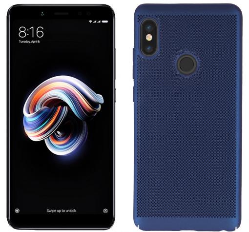 Луксозен твърд гръб за Xiaomi Mi A2 / Mi 6X - тъмно син / Grid