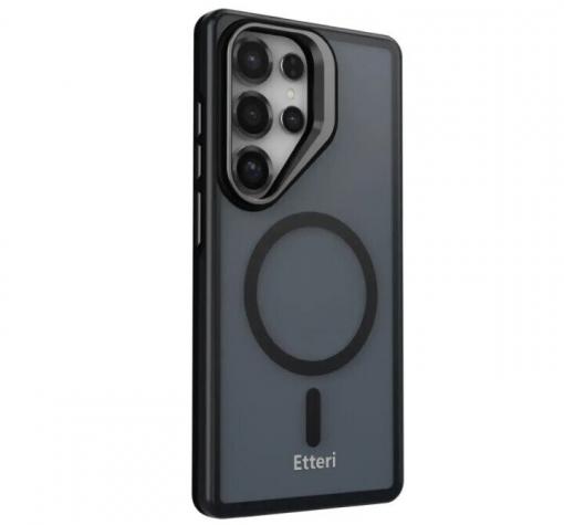 Удароустойчив хибриден кейс Etteri Morning Fog с Magsafe и стойка за Samsung Galaxy S26 Ultra - Черен