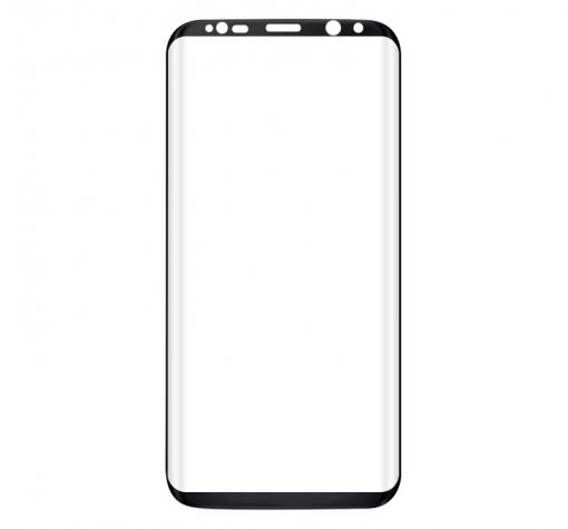3D full cover Tempered glass screen protector за Samsung Galaxy S8 G950 / Извит стъклен скрийн протектор за Samsung Galaxy S8 G950 - черен — снимка 2