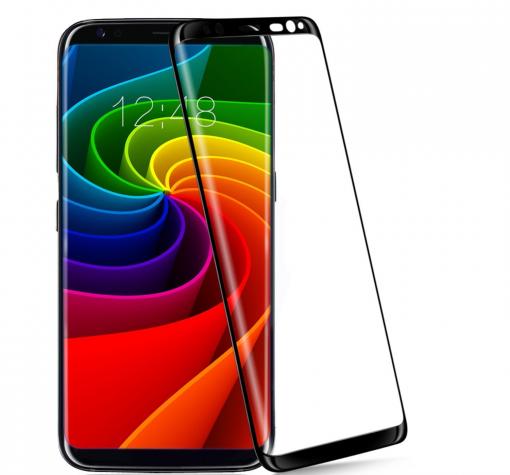 3D full cover Tempered glass screen protector за Samsung Galaxy S8 G950 / Извит стъклен скрийн протектор за Samsung Galaxy S8 G950 - черен — снимка 3