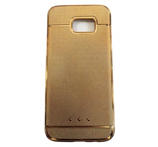 Луксозен силиконов калъф / гръб / TPU за Samsung Galaxy S7 Edge G935 - златист / релефен