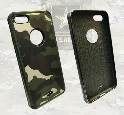 Твърд гръб със силиконов кант за Apple iPhone 6 / iPhone 6S -  камуфлаж / зелен