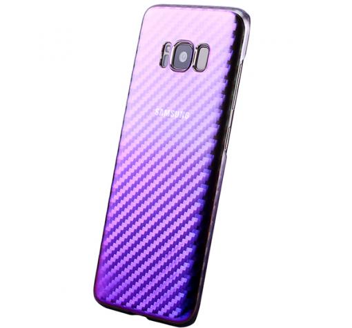 Луксозен силиконов калъф / гръб / TPU за Samsung Galaxy S8 Plus G955 - преливащ / златисто с лилаво / carbon — снимка 4