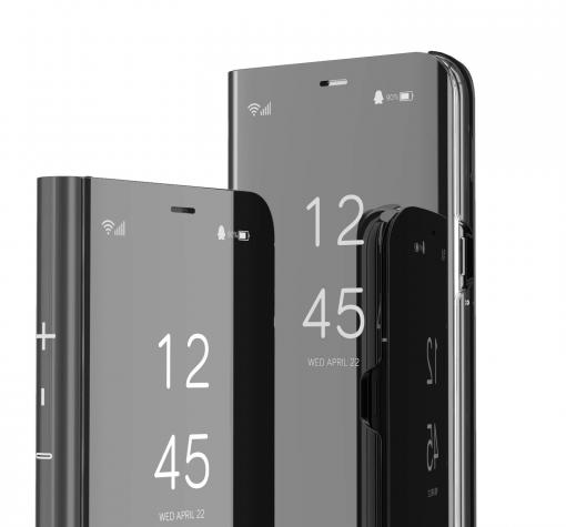 Луксозен калъф Clear View Cover с твърд гръб за Samsung Galaxy A20s - черен — снимка 3