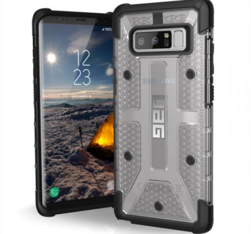 Оригинален Удароустойчив гръб UAG Urban Armor Gear Plasma Series за Samsung Galaxy Note 8 - прозрачен / черен кант