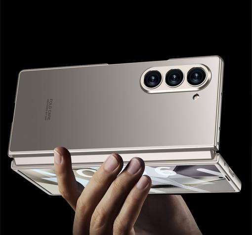 Луксозен гръб / кейс / Elegant Case за Samsung Galaxy Z Fold 7 - сив титаниум — снимка 3