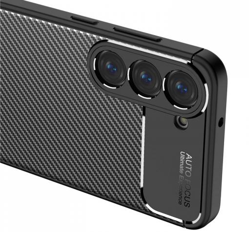 Луксозен силиконов калъф / гръб / кейс TPU case Auto Focus за Samsung Galaxy S23 Plus 5G - черен кейс / Carbon — снимка 3