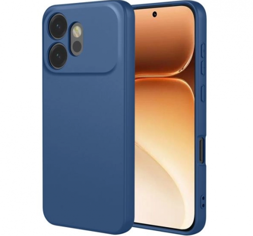 Силиконов калъф / кейс за Honor 600 - Тъмносин гръб със защита за камерата