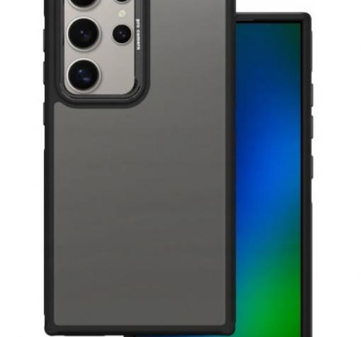 Луксозен гръб / кейс / Crystal Black Case за Samsung Galaxy S24 Ultra - черен мат / черен кант