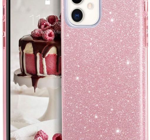 Силиконов калъф / гръб / TPU за Samsung Galaxy S10 Lite / A91 - розов / брокат