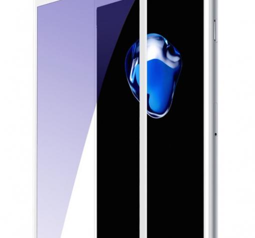 3D full cover Tempered Glass Screen Protector Baseus Anti-blue light Apple iPhone 7 / iPhone 8 / Извит стъклен скрийн протектор Baseus Anti-blue light за Apple iPhone 7 / iPhone 8 - бял