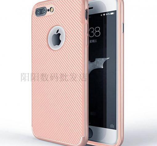 Луксозен силиконов калъф / гръб / TPU за Apple iPhone 8 - Rose Gold / carbon