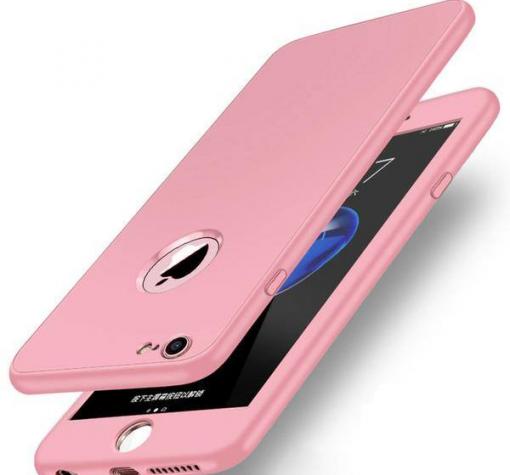 Луксозен силиконов калъф / гръб / TPU 360° за Apple iPhone 8 Plus - Rose Gold / лице и гръб