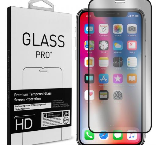 3D full cover Tempered glass Matte screen protector Apple iPhone XS MAX / Извит стъклен скрийн протектор Apple iPhone XS MAX - черен кант / мат