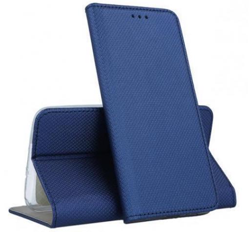 Кожен калъф Magnet Case със стойка за Samsung Galaxy A33 5G – тъмно син