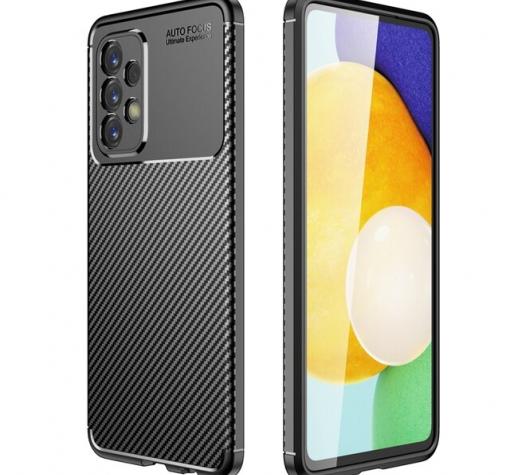 Луксозен силиконов калъф / гръб / TPU кейс Auto Focus за Samsung Galaxy A73 5G - черен / Carbon