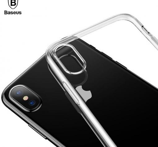 Луксозен силиконов гръб BASEUS Simplicity Series за Apple iPhone XS Max - прозрчен — снимка 2